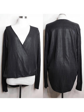 Rosa Cha Black Wax Knit Sweater Blouse - Large